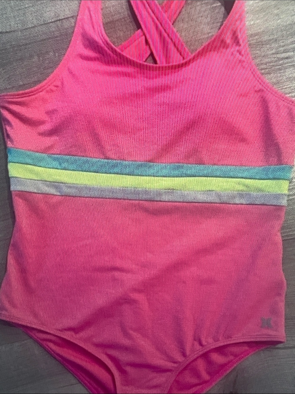 Hurley Bright Pink Active Top with White Logo
